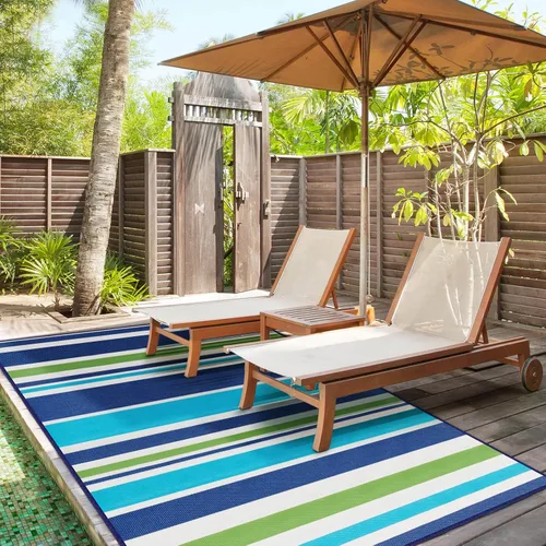 Miniatura 3 de Alfombra de plástico para patio al aire libre impermeable – Alfombras para exteriores para cámper, caravana, porche, cubierta, alfombra de área