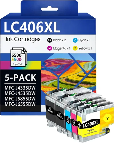Miniatura 10 de LC406XL LC406 - Cartuchos de tinta de alto rendimiento (4 unidades, BK/C/M/Y) compatibles con impresora Brother LC406XL LC406 XL LC406 MFC-J4335DW