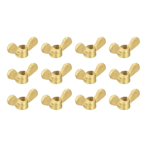 Miniatura 12 de uxcell Tuercas de ala de latón, tuerca de mariposa M8 a mano aprieta sujetadores para muebles, maquinaria, equipo electrónico, 10