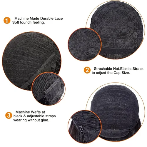 Miniatura 6 de VCK Pelucas cortas de cabello humano para mujeres negras, pelucas cortas de cabello humano en capas, pelucas de corte Pixie para mujeres, pelucas