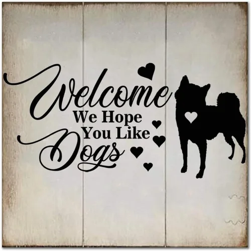 Miniatura 12 de Welcome We Hope You Like American Bully Dog - Letrero de madera clásico para pared, decoración de madera para el hogar, casa de campo, placa
