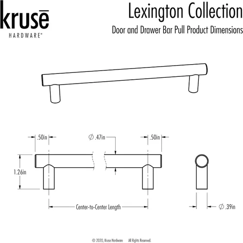 Miniatura 6 de 31037 - Manija de barra para puerta y cajón Lexington - 3 pulgadas de centro a centro, acero inoxidable cepillado