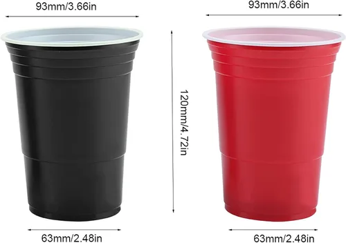Miniatura 3 de Juego de Beer Pong, juego de cerveza de plástico para beber, juego de vasos de Beer Pong contiene 22 tazas de Beer Pong y 4 bolas de pong