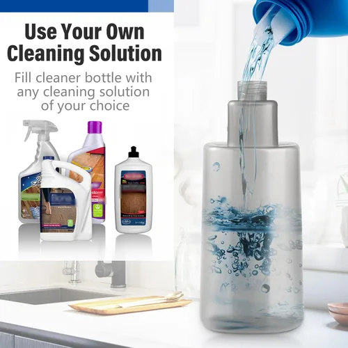 Miniatura 5 de PowerMop para limpieza de suelos con 3 almohadillas lavables, mopa de microfibra húmeda y seca con botella recargable de 24.3 fl oz para cocina
