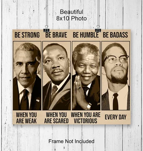 Miniatura 4 de Arte de pared y decoración afroamericana inspiradora - Sé fuerte, sé valiente, sé increíble - Decoración para el aula - Citas motivacionales
