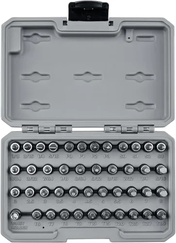 Miniatura 7 de TEKTON Juego de dados de broca de 1/4 pulgadas con mini caja de herramientas de apilamiento (44 piezas) SHB90700