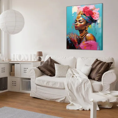 Miniatura 191 de Arte de pared afroamericano, decoración de rey y reina bailarín negro para sala de estar, arte de pareja de amor negro para dormitorio, lienzo