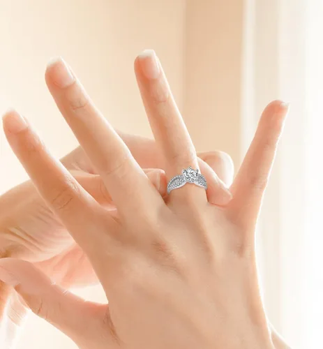 Miniatura 5 de Anillo de plata de diamante de lujo, anillo de compromiso, anillo de boda, anillo de circonita, joyería para tu princesa