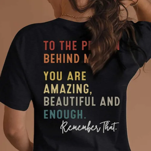 Miniatura 4 de Camiseta You Matter You Amazing Beautiful Enough Casual con cuello en V para mujer