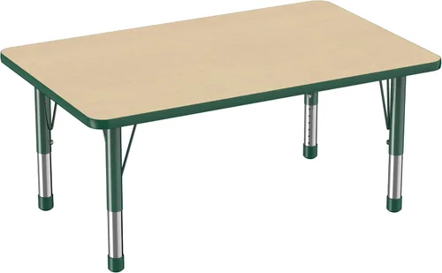 Miniatura 111 de FDP - Mesa rectangular para actividades escolares y aulas (24 x 36 pulgadas), patas gruesas para niños pequeños, altura ajustable de 15 a 24