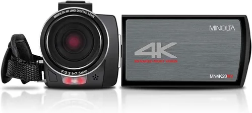 Miniatura 2 de Minolta Videocámara: digital 4K, video Ultra HD a 24 fps, fotos de 30 MP, visión nocturna con IR, zoom 16X, antivibración, pantalla táctil IPS de 3