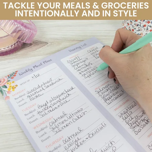 Miniatura 4 de bloom daily planners - Bloc de notas semanal para planificar las comidas con imanes para el refrigerador, incluye una «Lista de compras
