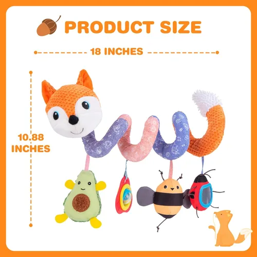 Miniatura 7 de Jollybaby - Juguetes para cuna, cochecito, asiento de coche para bebé de 0 a 12 meses, juguetes sensoriales colgantes para tiempo boca abajo