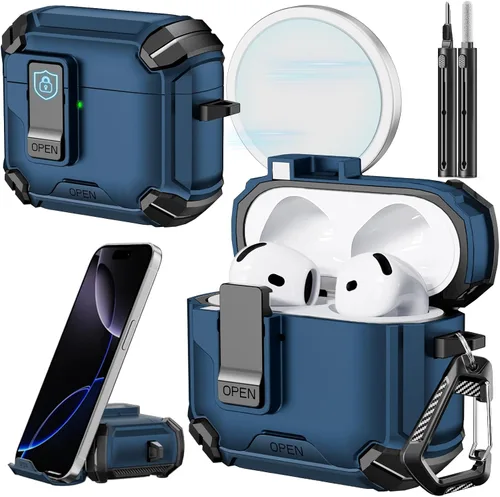 Miniatura 15 de Inesore for AirPods Pro 3 Case (2025) with Phone Stand Design, Compatible with MagSafe, Auto-Locking Case Cover for Air Pods Pro 3rd with Cleaning