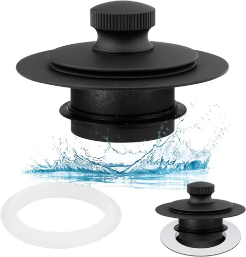 Miniatura 8 de Artiwell Tapón universal de drenaje de baño y tapa de elevación y giro, tapón de drenaje de bañera, reemplaza la elevación y giro, desagües