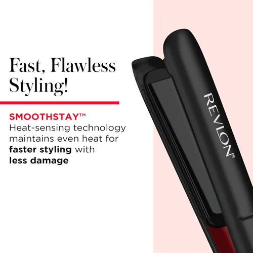 Miniatura 4 de REVLON Smoothstay Alisador de Cabello de 1 Pulgada - La plancha plana con infusión de aceite de coco ayuda a mejorar el brillo y la suavidad, reduce