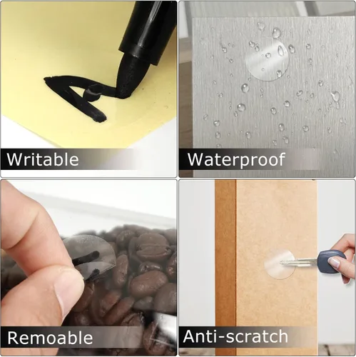Miniatura 6 de Calcomanías de vinilo transparentes de 1 pulgada, autoadhesivas, redondas, transparentes, impermeables, para paquetes de sobres de sellos, 600