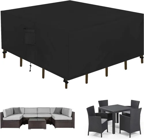 Miniatura 8 de Easy-Going Funda rectangular para muebles de patio, impermeable, para mesa de comedor y silla, anti-UV, juego de fundas de sofá seccional exterior