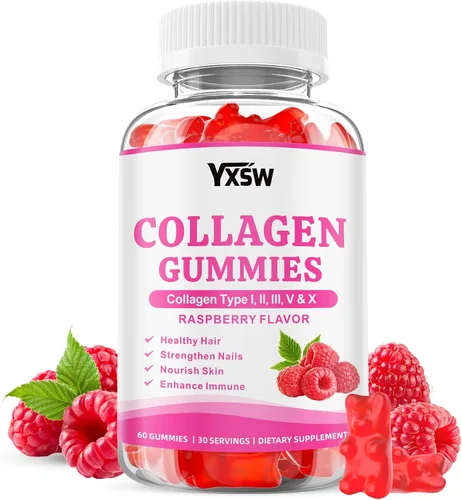 Miniatura 8 de Gomitas de colágeno para mujeres y hombres, proteína de colágeno hidrolizada tipo I II III V X con biotina vitamina C A B D E ácido hialurónico