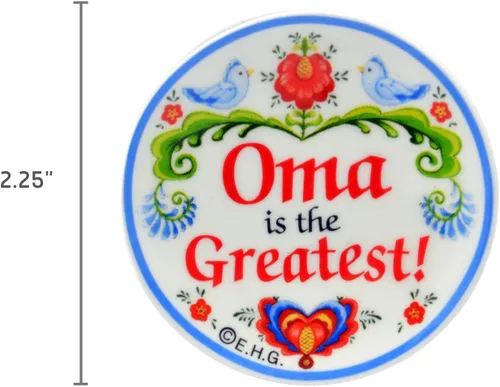 Miniatura 2 de Oma is The Greatest with Birds Design - Placa magnética