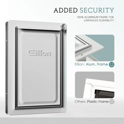 Miniatura 2 de Puerta grande para perro para puerta exterior, puerta de perro para puerta, puerta de perro con marco de aluminio, 3 solapas, panel de cierre