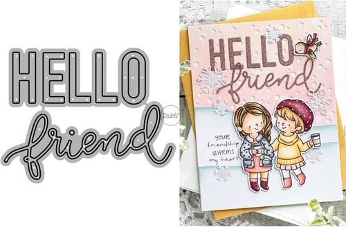 Miniatura 23 de DzIxY Hello Words - Troqueles de corte de metal para hacer tarjetas, troquelados, troquelados, álbumes de recortes, plantillas de máquina de 6
