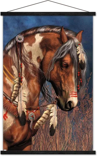 Miniatura 8 de Trends International Laurie Prindle - Póster de pared de poni de guerra, 22.37 x 34.00 pulgadas, paquete de impresión premium y colgador de madera