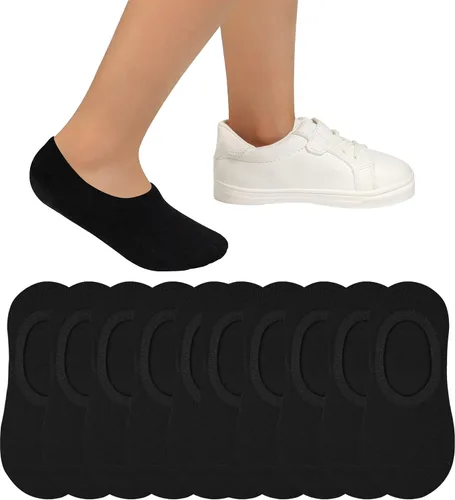 Miniatura 13 de Witwot 10 pares de calcetines invisibles para niños y niñas, antideslizantes, de corte bajo, calcetines tobilleros