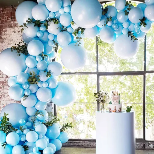 Miniatura 7 de PartyWoo Globos blancos, 120 globos de 5 pulgadas y azul claro, 120 unidades de 5 pulgadas