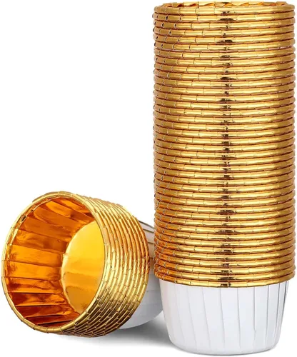 Miniatura 10 de EUSOAR Vasos para hornear, 50 forros para cupcakes de 3.5 onzas, forros para magdalenas de Navidad, envoltorios de cupcakes, papel para magdalenas