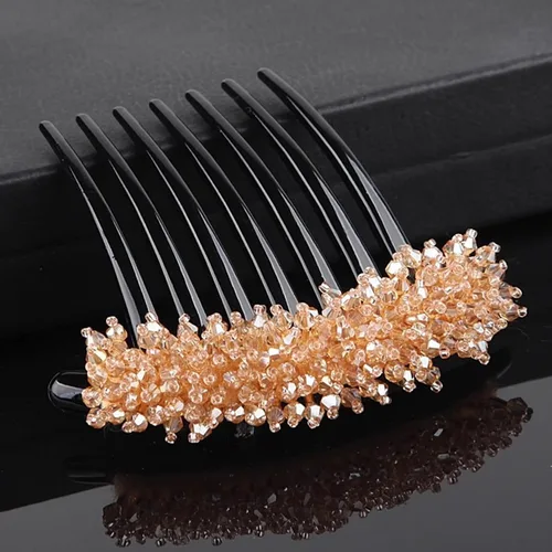 Miniatura 7 de Peine lateral de perlas para mujer, peines de pelo con diamantes de imitación, 7 dientes, accesorios de cristal vintage, accesorios para tocados