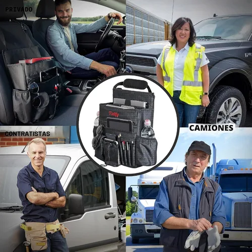 Miniatura 4 de Tidify Organizador de Asiento Delantero de Coche [2025 ACTUALIZADO] con Almacenamiento Dedicado para Tablet y Laptop, Correas Laterales