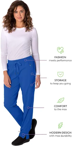 Miniatura 6 de Healing Hands Pantalones quirúrgicos de 6 bolsillos para mujer, etiqueta morada, 9141 Toni con cordón, tela suave y cómoda, Púrpura