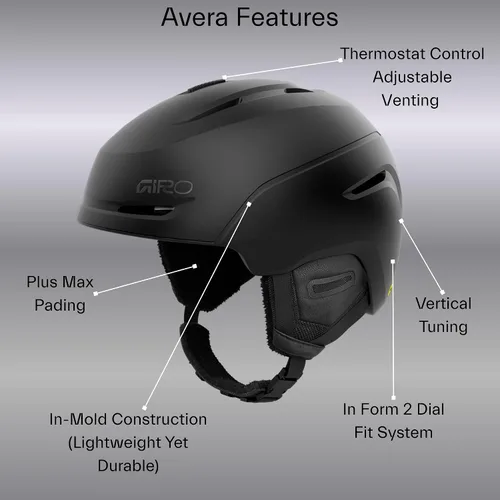 Miniatura 3 de Casco Giro Avera para esquí - Casco de snowboard para mujeres y jóvenes Mate negro