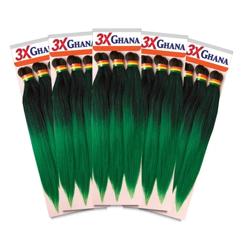Miniatura 26 de REALISTIC - Paquete múltiple. Trenzas preestiradas X-Pression 3X Ghana de 50 pulgadas, 100% Kanekalon, fáciles de trenzar sin picazón