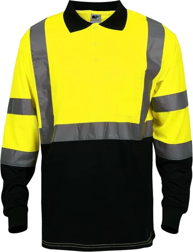 L&M® Hi Vis Camiseta Polo ANSI Clase 3 Reflectante Seguridad Lima Naranja Negro Manga Larga Corta Alta Visibilidad Lima 72