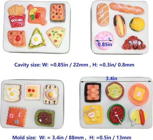 Miniatura 2 de Juego de moldes de silicona para artículos pequeños encantadores para topper de pastel, pasta de goma, caramelo y chocolate, arcilla polimérica