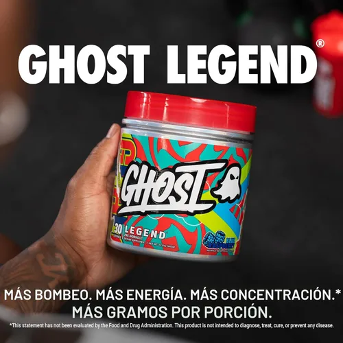 Miniatura 2 de GHOST Legend Polvo Pre-Entrenamiento, Frambuesa Azul - 30 Porciones – Pre-Entrenamiento para Hombres y Mujeres con Colina, L-Citrulina, y Beta