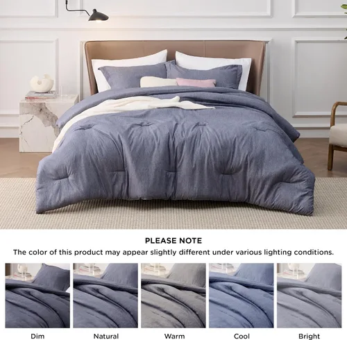 Miniatura 209 de Bedsure Juego de edredón Twin/Twin XL, ropa de cama suave beige para todas las estaciones, juego de cama teñido catiónico, 2 piezas, 1 edredón