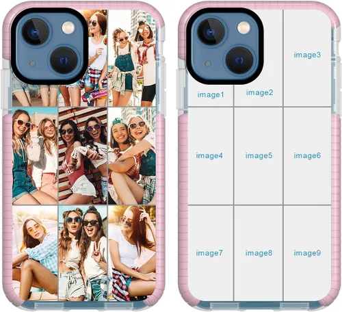 Miniatura 21 de Funda de teléfono personalizada para iPhone 13 Mini, funda personalizada de fotos de collage de múltiples imágenes, resistente a los arañazos, a