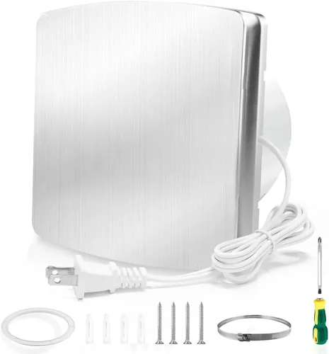 Miniatura 7 de WiseWater Extractor de baño, 110 V CA 56 CFM, 34 dB, conducto de 4 pulgadas, ventilador extractor de panel de 6 pulgadas, ventilador de ventilación