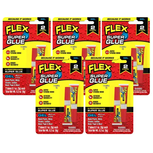 Miniatura 16 de Flex Super Glue Líquido, Botella de 20 Gramos, Pack de 2, Transparente, Enlace Instantáneo, Secado Rápido, Adhesivo de Cianoacrilatos, Punta
