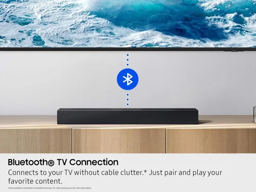 Miniatura 3 de Samsung Barra de sonido HW-B400F Serie B, 2.0 canales con woofer incorporado, mejora de voz y modo nocturno, expansión de sonido envolvente