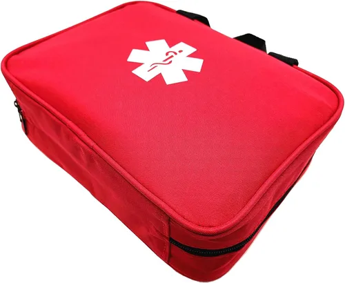 Miniatura 7 de Bolsa de primeros auxilios roja vacía de rescate de viaje para primeros auxilios, bolsa de emergencia para automóvil, hogar, oficina, cocina, Rojo