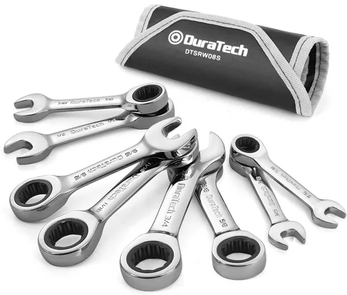 Miniatura 8 de DURATECH Stubby - Juego de llaves combinadas de trinquete, métricas, 8 piezas, 10, 11, 13, 14, 16, 17, 18, 0.748 in, acero CR-V, con bolsa