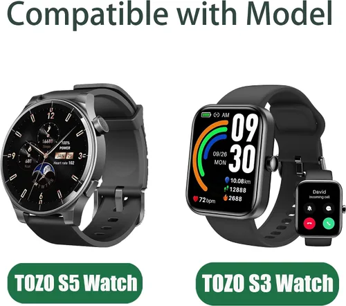 Miniatura 2 de Lamshaw Compatible con TOZO S7 Smart Watch, correa de repuesto ajustable de nailon elástico elástico compatible con TOZO S7, S6, S5, S3 Smart Watch