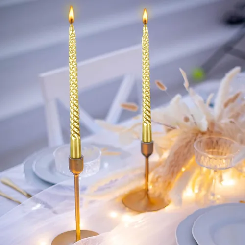 Miniatura 2 de Kemladio - Juego de 4 velas cónicas de 10 pulgadas, velas sin aroma de combustión de 7.5 horas, velas altas elegantes para la cena, velas de palo