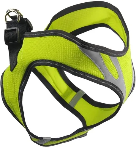 Miniatura 4 de PAWISE Arnés de malla reflectante para perro, chaleco de malla acolchada suave para caminar, arnés para mascotas sin tirones con 2 clips para correa