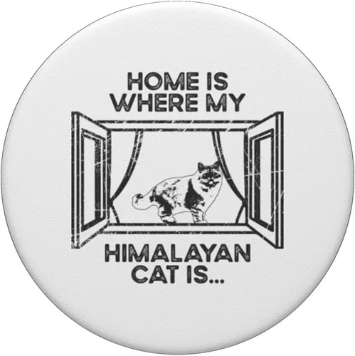 Miniatura 3 de Home Where My Cat Is - Mom Dad Himalayan Cat PopSockets MagSafe PopGrip for iPhone