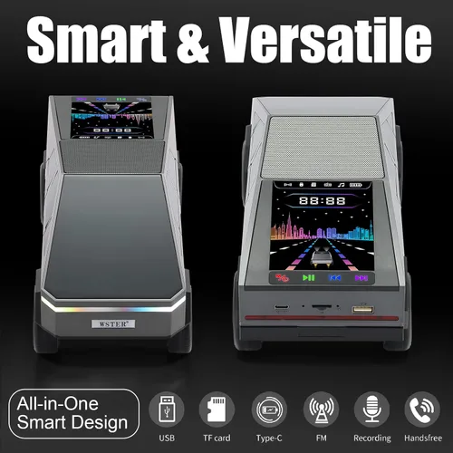 Miniatura 7 de WSTER Cyber Pickup - Altavoz Bluetooth con pantalla LED, regalo considerado para fanáticos del diseño de automóviles y usuarios de audio, TWS